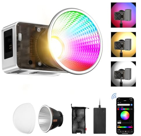 Zhiyun X60 Rgb Video Light 60W Led Photography Light 2700K-6500K Support Bluetooth For Studio Video,Vlogging