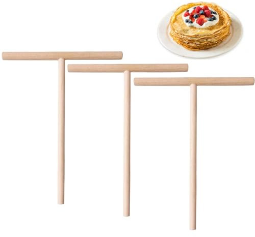 Crepe Spreader, Spatola Crepes, Distributore per Crepe, 3PCS Stendi Crepes Spalmatore per Crepe Rastrello per Crêpes Crepe Raschietto Strumento da Cucina per Crepes Galette e Frittelle