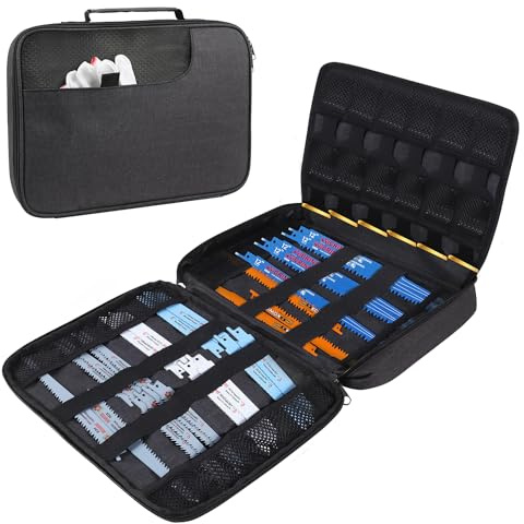 ZIORS Portable Zipper Saw Blade Storage Case,Empty Case for Sawzall Saws/Sabre Saws Organization,Wood Pruning Saw Blades Carring Cases Reciprocating Universal Multitool Blades Holder Bag Only