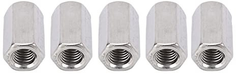 Metrische Sechskant-Kupplungsmutter, 5 Stück, Metrische Sechskant-Kupplungsmutter M12 X 1,75 19 L35 Mm Edelstahl-Verbindungsmutter mit Langer Stange Zum Aufhängen, Kupplungsmuttern