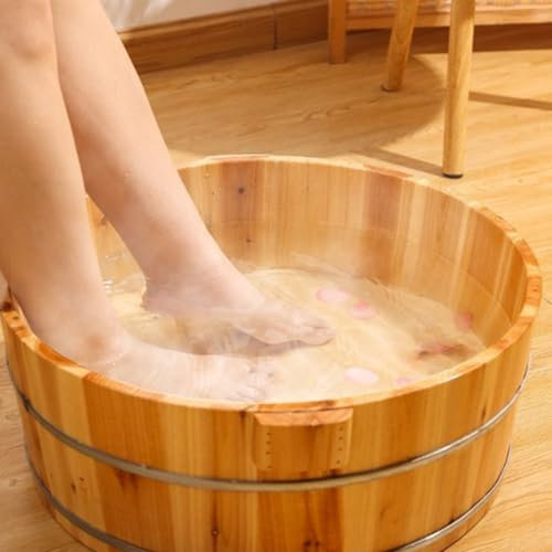 Bol de Bain à Pied Bol pédicure en Bois Spa Massage Baignoire de trempage du Pied Bassin de Bain à Pied enlever la Peau Morte pour la Maison SAUNATE
