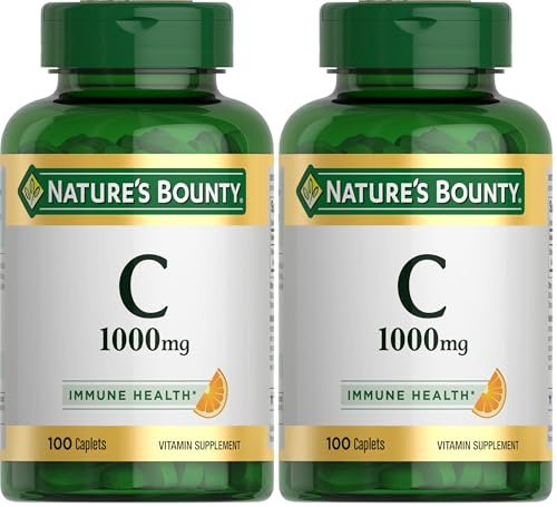 Nature's Bounty Vitamin C 1000mg, Immune Support Supplement, Powerful Antioxidant, 2 Pack, 100 Caplets