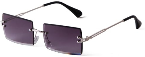 Laurinny Rechteck Randlose Sonnenbrille Herren Rechteckig Brille Viereckig Rahmenlose Sonnenbrille für Frauen Männer