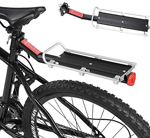 Aluminium Alloy Mountain Bike Rear Rack, Quick Release Post Mount Carrier, Compatible with Posts Below 32mm Diameter