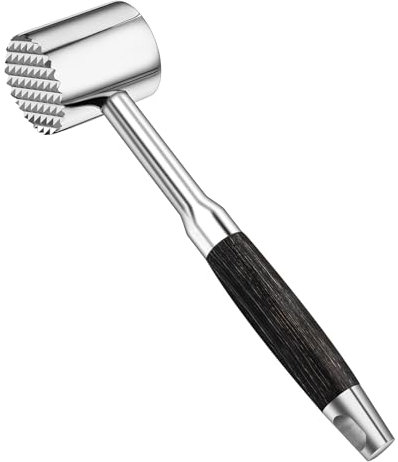 Mazo ablandador de carne – Herramienta de martillo de carne de acero inoxidable 304, aplanador de pollo, mango antideslizante, fácil limpieza