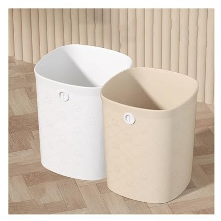 Pattumiera da cucina Cestino della spazzatura, plastica, quadrato senza coperchio cestino della carta for casa cucina ufficio grande/piccolo bianco e beige due confezioni Home Office - Detiene rifiuti