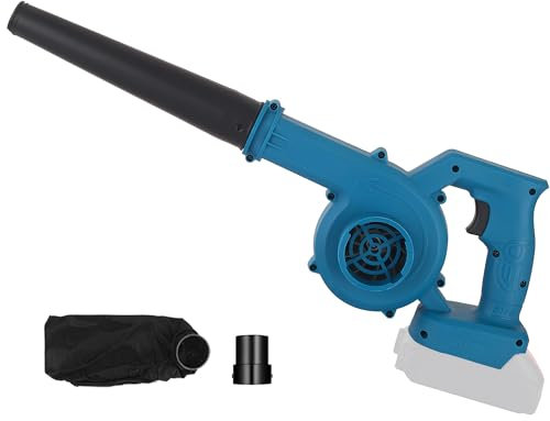 Akku Laubbläser für Makita 18V,98km/h Akku Gebläse,Luftstrom 2,6m³/min,Elektrischer Hand-Laubbläser Akku Gebläse, 2-in-1 Elektrischer Laubsauger/Laubbläser zum Blasen, Saugen und Laubblasen(Ohne Akku)