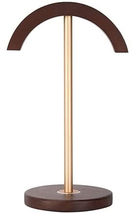WUTIANBAO Headset Stand Headphones Stand Headset Holder Wooden Aluminum Headset Stand Desk Display Shelf Rack Headphone Holder Headphone Stand(Walnut+Gold)