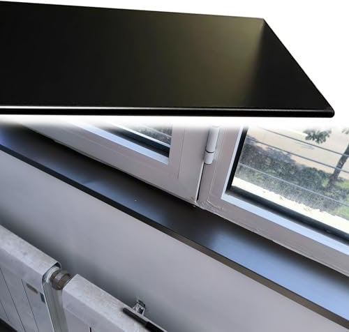 Dailify Window Sill Cover Aluminium Alloy Window Sill Trim Cover Board, Cuttable Black Countertop Window Sills Protector, Window Cill for Interior House Windows(90cm x 40cm (35 3/8 x 15 3/4))