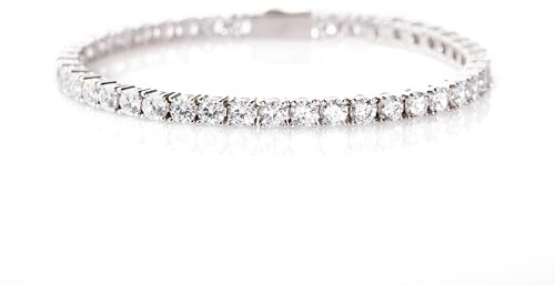 Lucoro - Tennisarmband, 4mm, 925 silber, massiv, Damen und Herren schmuck, Unisex, Cubic Zirkonia