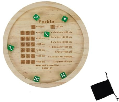 Okeeyseda Würfelspieltablett Aus, Klassisches Würfelspiel mit Tablett, Würfelschale, Familienspiel, Spannende Spiele für Erwachsene und Kinder, Inklusive Sechs Würfeln