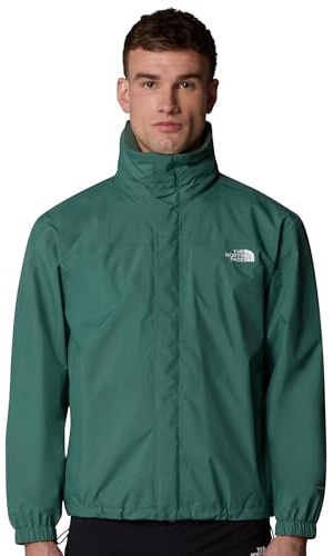 THE NORTH FACE - Men's Resolve Jacket Shell - Breathable, Waterproof Hiking & Camping Jacket & Windbreaker with Adjustable Hood - Duck Green, S