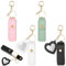 Lot de 4 étuis à rouge à lèvres - Porte-clé avec miroir - Porte-baume à lèvres - Étui en cuir synthétique - Sac portable pour femme - Voyage - Fête - Voiture