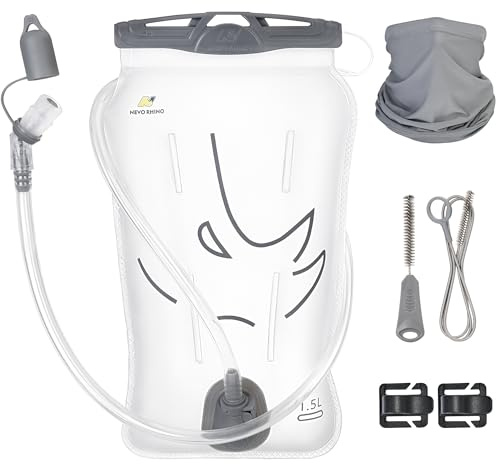 N NEVO RHINO Water Bladder 1.5-Liter, Leak Proof Water Reservoir BPA-Free, Wide Opening Hydration Bladder for Running Vest Hydration Backpack Replacement for Hiking Cycling