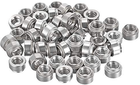 QUARKZMAN Tuercas Autoblocantes, 1/4-20x6.53mm Acero Inoxidable Fastener De Tuerca Remachada 50pcs