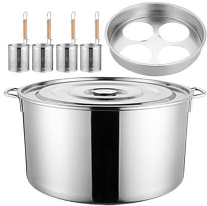 Generico Cuocipasta Professionale in Acciaio Inox con 3/4 cestelli - Ideale per ristoranti e bancarelle di Cibo, Perfetta per Spaghetti, Gnocchi, Verdure, pentole Calde e Cottura delle Uova