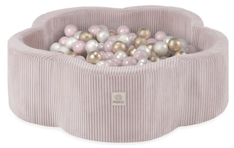 MISIOO Bollbad för barn 95 x 30 cm – 300 bollar (6 cm) – Babyleksak från 1 år – perfekt för småbarn och kul