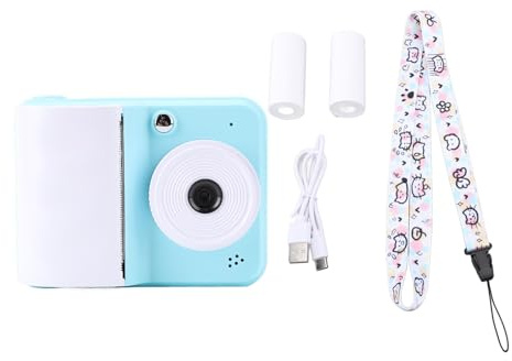 Appareil Photo pour Enfants Sunicon, Impression instantanée, Appareil Photo de Voyage Portable avec Papier d'impression pour Filles et garçons de 3 à 12 Ans, Cadeaux (Blue)