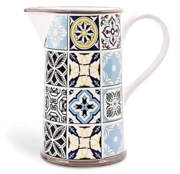 Maestro Holiday in Porto Ceramic Coffee Pot 1L Elegant Portuguese Design Coffee and Tea Pot 1000ml Durable Ceramic Sophisticated Table Accessory Mediterranean Style MR-20005-55