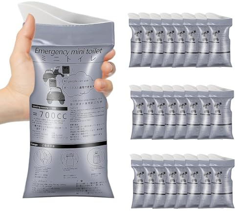 VIVIIHOO 24 x urinpåsar för resor, engångs-toalettväska med superabsorberare, 700 ml nödurinal för män och kvinnor, kisspåse för bilcamping utomhus