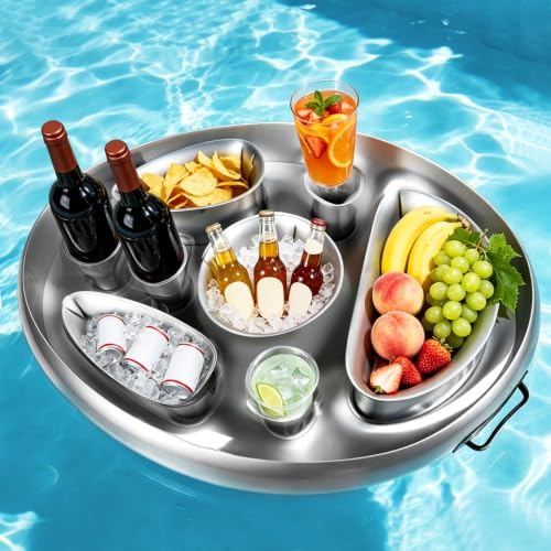 Uppblåsbar mugghållare, 8 hål, poolbar, uppblåsbar mugghållare, flytande bricka, flytande ölhållare för pool och bubbelpool, för pool, strandfest, nöje