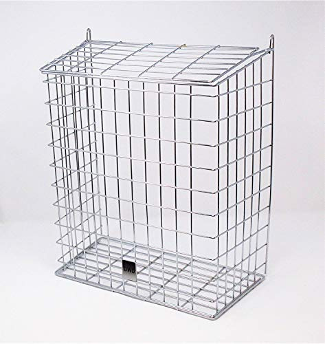 DWD Large Chrome Plated Letter Box Door Cage Guard with Flip-Up Lid for Easy Mail Access, Suitable for All PVC Doors, Letterbox Size up to 30 cm, Chrome
