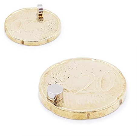 Brudazon | 100 Scheiben-Magnete 4x2mm | N52 Güteklasse - Neodym-Magnete | Ideal für Modellbau, Foto, Whiteboard, Werkstatt, Kühlschrank | Magnetscheibe