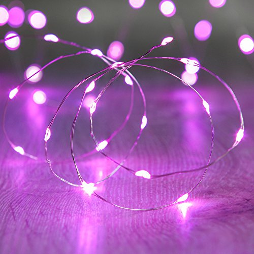 Lights4fun 50er LED Micro Lichterkette perlweiß Sterne 4,5V