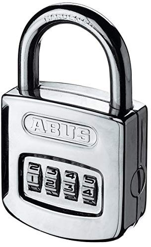 ABUS Zahlenschloss 160/50 - Vorhängeschloss in hochglanz-verchromter Optik - mit individuell einstellbarem Zahlencode - 35015 - ABUS-Sicherheitslevel 6 - Silber