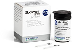 Menarini Glucomen AREO Glucose Diabetes Test Strips, 100 g, 50 Count (Pack of 1)