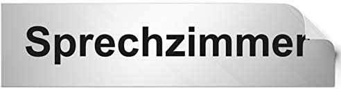 Türschilder24 Folienschild Türschild • Sprechzimmer • PVC Hinweisschild • 160 x 40 mm Silber • selbstklebend • Kratzfester Druck • UV Beständig