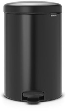 Brabantia 114106 New Icon Poubelle à Pédale Acier Inoxydable Noir 29 x 33,5 x 46 cm 20 L