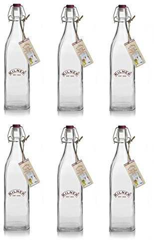 6 x Kilner Clip Top Glass Preserve Storage Bottle Olive Oil Food Dressin 1 Litre