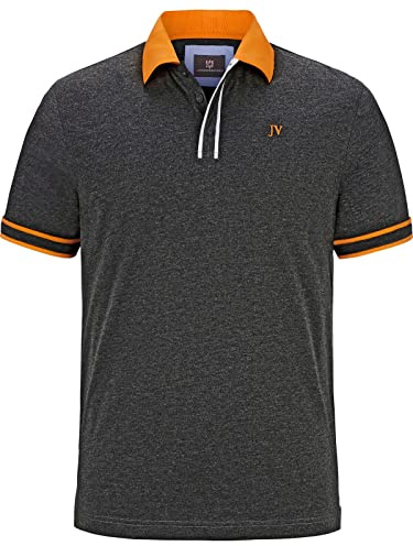 Jan Vanderstorm Herren Poloshirt Isfried | aus 100% Baumwolle | Polokragen und Knopfleiste in Kontrastdesign | Kurzarm -Polohemd | große Größen von L-7XL Comfort Fit