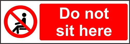 JINTORA Adesivi Aicurezza Domestica Segnali di proibizione Non sedersi qui Poster di sicurezza 30x10 cm- - Adesivi autoadesivi - Adesivi di sicurezza, adesivi di avvertimento, adesivi informativi per
