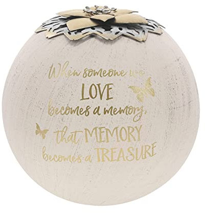 Pavilion Gift Company When Someone We Love, Memory Becomes A Treasure, Terracotta, Gold, 5.5 Inch