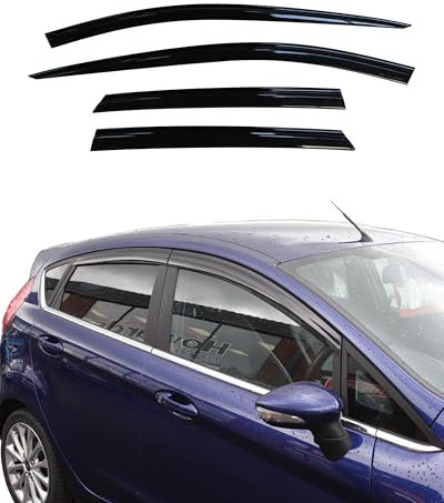 AUTO CLOVER Wind Deflectors Set for Ford Fiesta MK7 2009-2017 5 Door Hatchback (4 pieces)