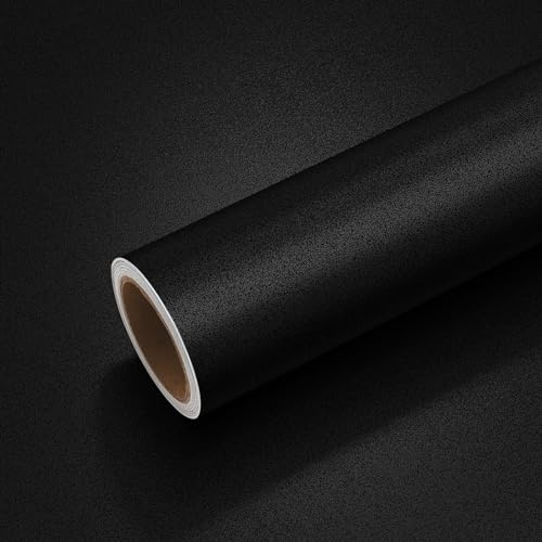 VEELIKE Papel Pintado Vinilo Autoadhesivo Negro Mate Papel Pared Adhesivas Papel Adhesivo Lavable Papel Tapiz Para Muebles Puertas De Armario Encimera Cocina Papel Para Forrar Muebles 40cm x 900cm