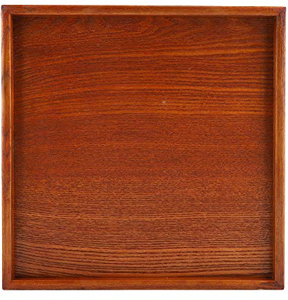 Plateau de service en bois naturel, plateau à thé en bois massif carré, plats de nourriture à base de thé pour plateau en bois pour café/restaurant/maison(30 * 30cm)