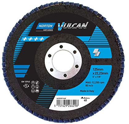 NORTON Lot de 10 disques à lamelles 125 x 22 R842 80 Vulcan