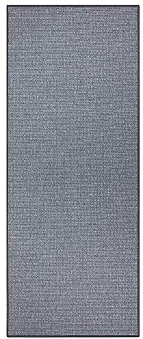 BT Carpet Bouclé Läufer – Küchenläufer rutschfest Teppichläufer Flachgewebe Kurzflor Teppich Küchenteppich für Flur, Küche, Wohnzimmer, Badezimmer, Bad – Grau, 67x200cm