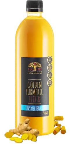 Alchemy Cordial Unsweetened Turmeric Elixir Syrup, Latte Superfood with Ginger & Cinnamon, Vegan Gluten Free Coffee Alternative (1 x 750ml)