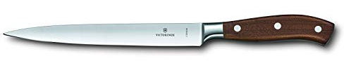 Victorinox Grand Maître, Profi Filetiermesser, Extra Scharfe Klinge, gerader Schliff, 20 cm, Edler Holzgriff, Rostfreier Stahl, braun