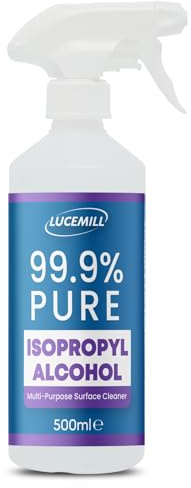 Lucemill 99.9% Isopropyl alcohol | 500ml | Super Strength IPA First Aid Antiseptic | 99.9% Isopropyl Alcohol | Clear Liquid | Comes with Trigger Spray