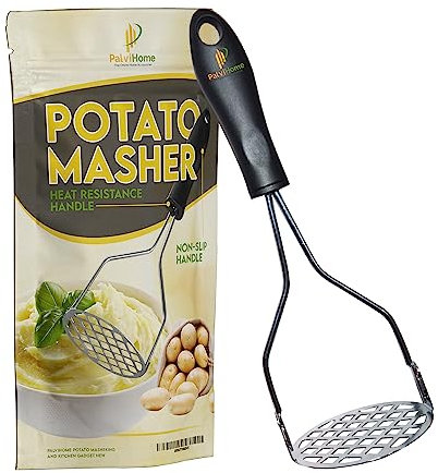 Triturador de patatas, profesional de acero inoxidable, triturador de verduras, agarre antideslizante, para prensar frijoles, verduras