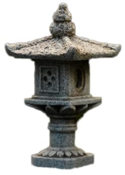 Pagoda Stone Lantern Figurine, Japanese Garden Miniature Ornament Accessories Meditation Zen Decor (Tall)