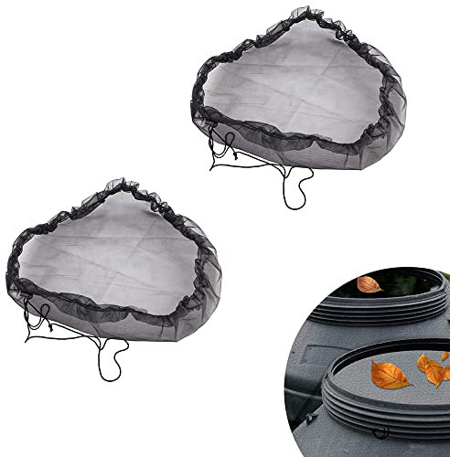 Gotetiso 2 Pièces Filet pour Citerne de Pluie Housse pour tonneau de Pluie Ronde Filets de Protection en Maille avec Cordon de Serrage Réglable Filet pour Tonneau de Pluie Contre Feuilles Moustiques