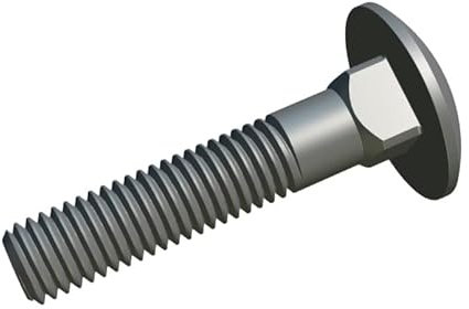 M6x25mm Flachrundschrauben mit Vierkantansatz von Keple, 50 Pack, Pilzkopfschrauben mit Vierkanthals, Tor, Tür, Kopfteilbolzen, Verzinkt Schlossschrauben mit Halbrundkopf, Schlittenschrauben DIN 603