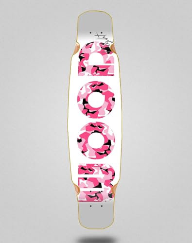 Wood Light Skate Skateboard Longboard Deck Mix Bamboo 46x9 Icon White Pink