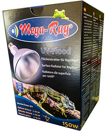 Mega-Ray - Metalldampfleuchte für E27 Fassung UV HID Beleuchtung für alle Wüstenterrarien & Tropenterrarien (150W - 60° Abstrahlwinkel (Vorschaltgerät erforderlich))